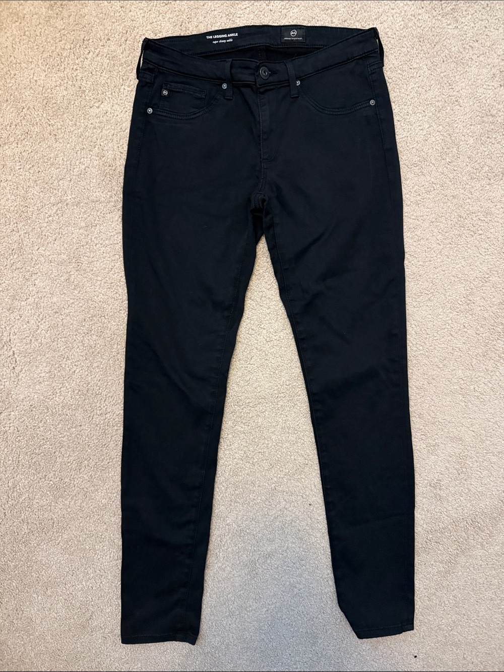AG Adriano Goldschmied Women's Black “Super Skinny Ankle” Jeans